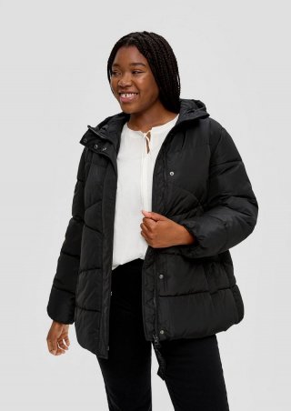 s.Oliver Steppjacke mit Kapuze - schwarz
