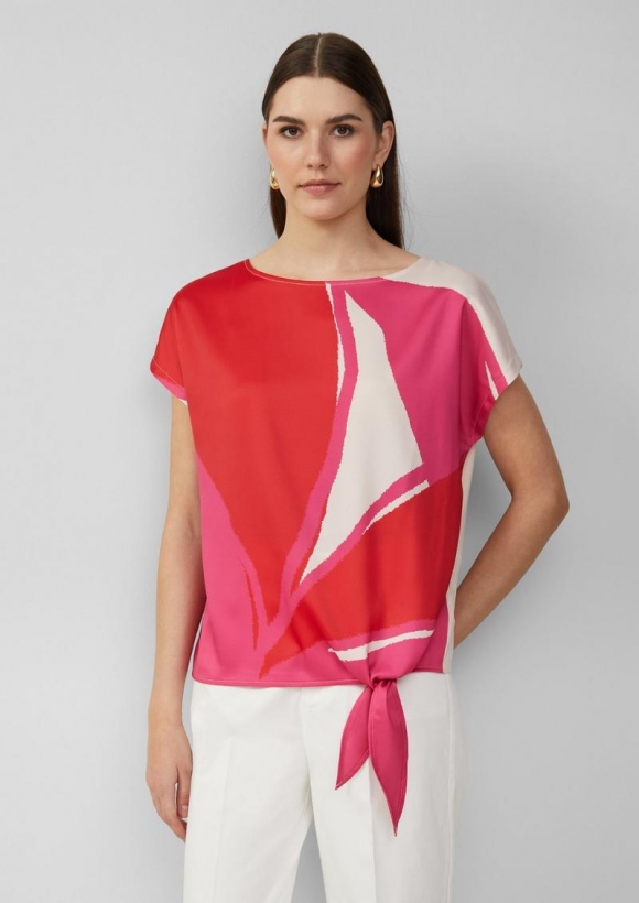 s.Oliver Blusenshirt mit Knotendetail - pink