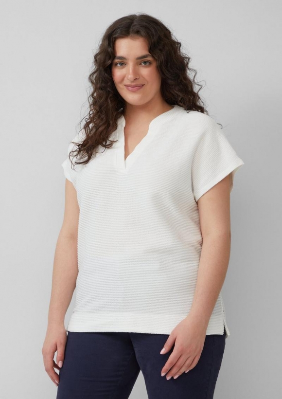 s.Oliver T-Shirt aus Viskosemix im Relaxed Fit - ecru