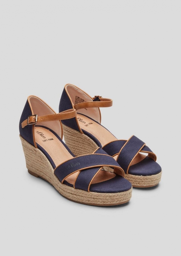 s.Oliver Wedges im Materialmix - navy