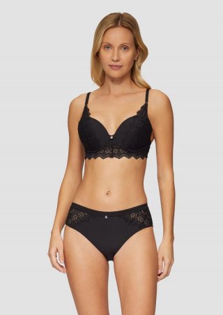 s.Oliver Slip mit Spitzen-Detail - schwarz
