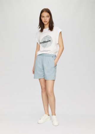 s.Oliver Jeans-Short Abby / Mid Rise / Semi Wide Leg / mit Elastikbund - hellblau