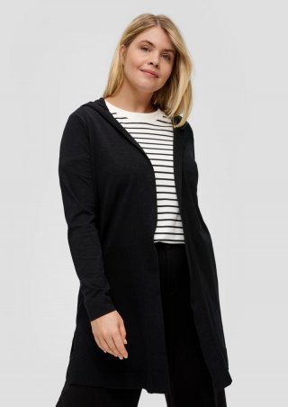 s.Oliver Strickjacke mit Flammgarnstruktur - schwarz
