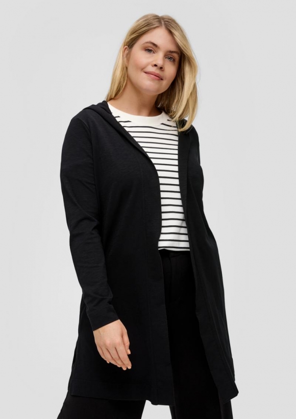 s.Oliver Strickjacke mit Flammgarnstruktur - schwarz