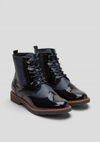 s.Oliver Boots in Lackleder-Optik - dunkelblau