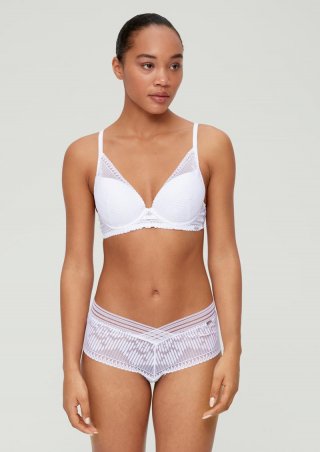 s.Oliver Push Up-BH mit Spitze - weiß