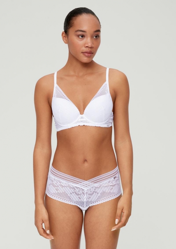 s.Oliver Push Up-BH mit Spitze - weiß