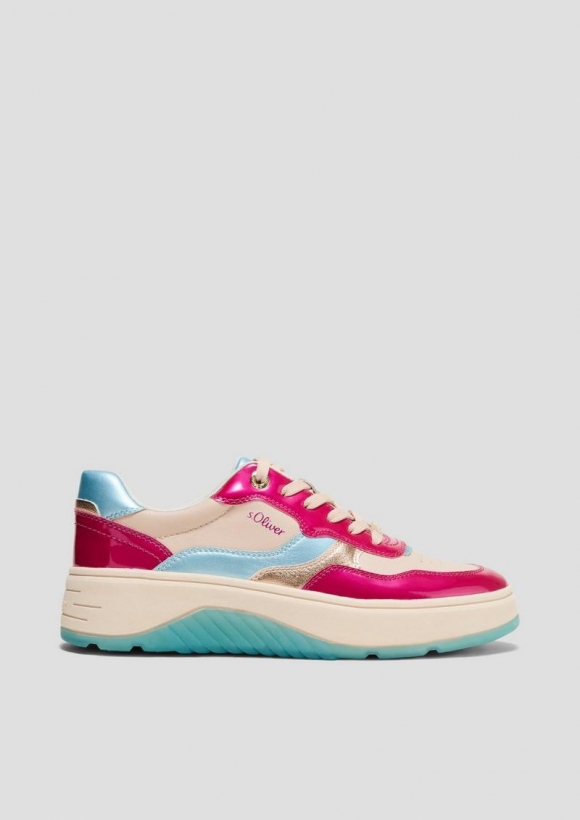 s.Oliver Sneaker mit modischem Colour-Blocking - pink