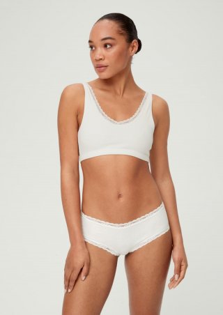 s.Oliver Spitzenpanty im 2er-Pack - weiß