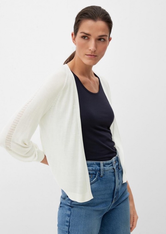 s.Oliver Strickjacke aus Viskose - ecru