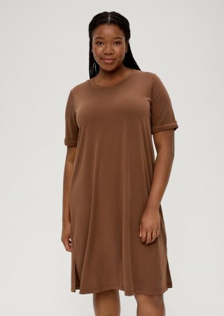 s.Oliver Shirtkleid aus Modalmix - zimt