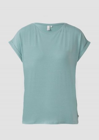 s.Oliver Loose Fit-Shirt im Lyocellmix - pastelltürkis