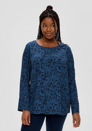 s.Oliver Crêpe-Bluse aus Viskose - navy