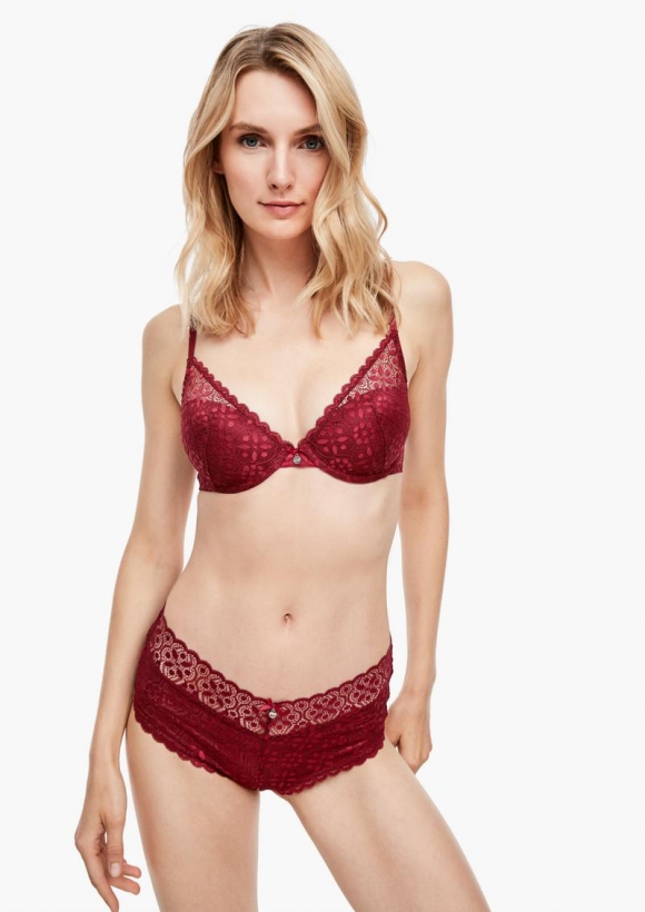s.Oliver Panty mit Spitze - chilirot