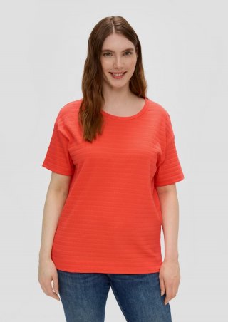 s.Oliver T-Shirt mit Musterstruktur - koralle
