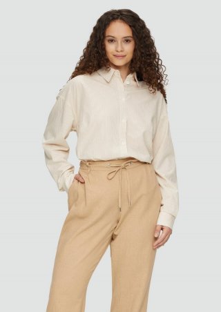 s.Oliver Oversized-Hemdbluse aus Baumwolle - creme