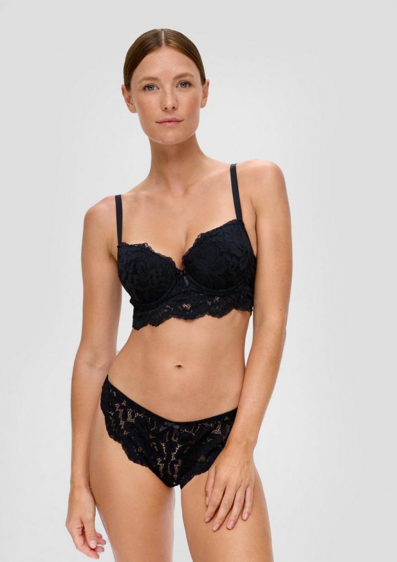 s.Oliver String aus Spitze mit Cut-out-Detail - schwarz