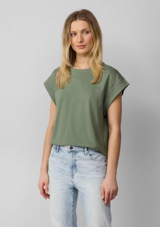 s.Oliver T-Shirt im Relaxed Fit mit überschnittenen Schultern - salbeigrün