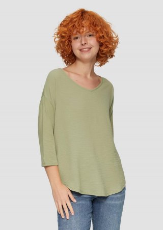 s.Oliver 3/4-Arm-Shirt im Fabricmix - salbeigrün