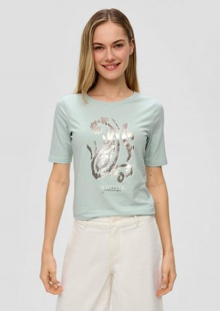 s.Oliver T-Shirt aus Baumwollstretch - helles türkis
