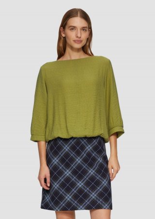 s.Oliver Fabricmix-Shirt im Relaxed Fit mit weitem Ärmel - guacamole