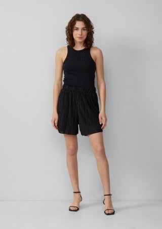 s.Oliver Shorts mit Plisseefalten - schwarz