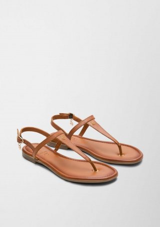 s.Oliver Riemchensandalen aus Echtleder - cognac