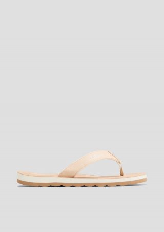 s.Oliver Pantoletten mit Logoschriftzug - beige