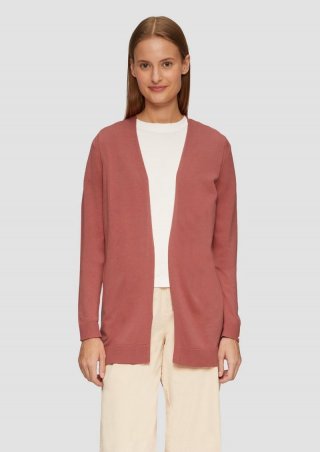 s.Oliver Offene Strickjacke aus Viskosemix - papaya
