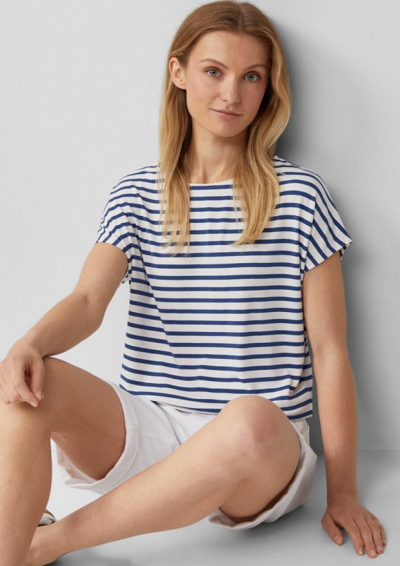 s.Oliver T-Shirt aus Viskosestretch im Relaxed Fit - royalblau