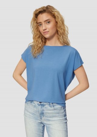 s.Oliver Fließendes Jersey-Shirt mit überschnittenen Schultern - royalblau