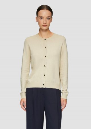 s.Oliver Strickjacke aus Viskosemix mit dekorativen Knöpfen - beige