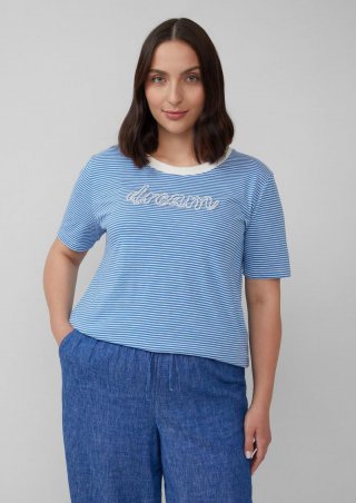 s.Oliver Streifenshirt mit Schmuckperlen - royalblau