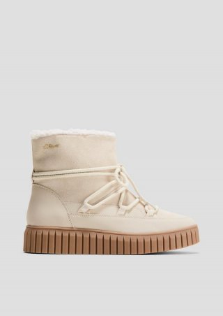 s.Oliver Stiefeletten aus Leder - creme