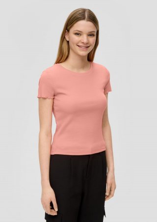 s.Oliver Cropped Top mit Rippstruktur - pfirsich