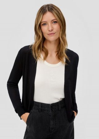 s.Oliver Feinstrick-Cardigan aus reiner Viskose - schwarz