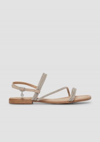 s.Oliver Riemchen-Sandalen mit Schmuck-Details - grau