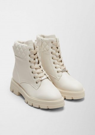 s.Oliver Stiefeletten mit Steppmuster - ecru