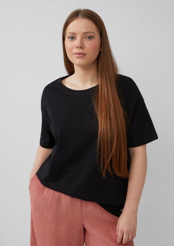s.Oliver Uni-Shirt im Loose Fit - schwarz