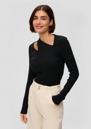 s.Oliver Longleeve mit Cut Out-Details - schwarz