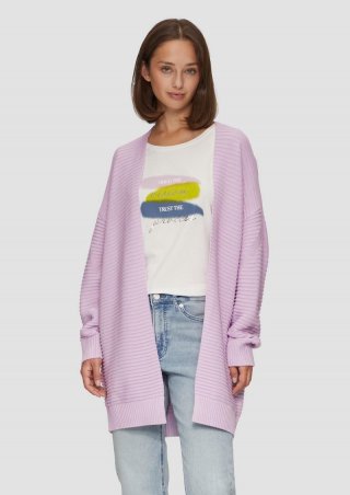 s.Oliver Strickjacke mit Strukturmuster - lavendel