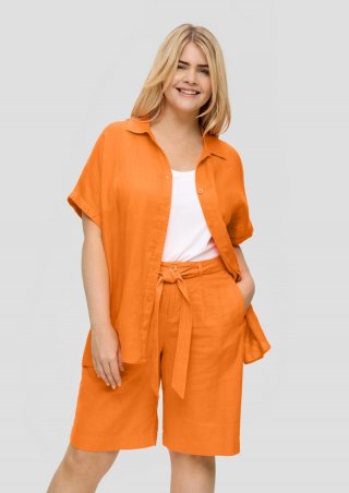 s.Oliver Shorts aus Leinenmix - orange