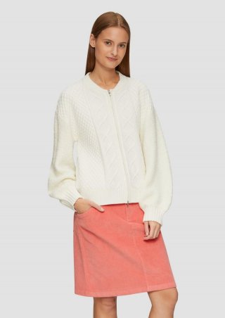 s.Oliver Strickjacke mit Strukturmix - ecru
