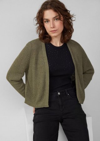 s.Oliver Strickjacke aus Bändchengarn - tannengrün