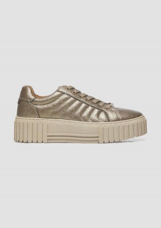 s.Oliver Plateausneaker mit Kontrastsohle - bronze