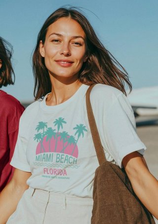 s.Oliver T-Shirt mit Frontprint - weiß