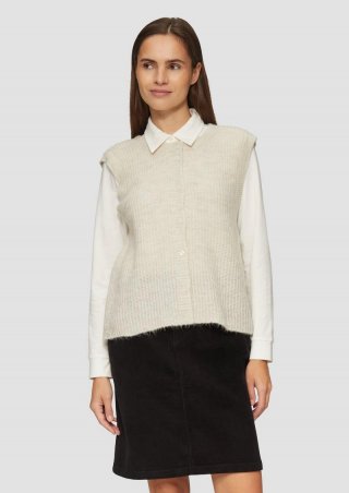 s.Oliver Geknöpfte Strickweste - beige