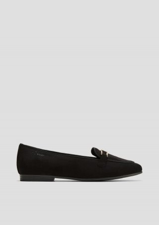 s.Oliver Slipper mit Schmuck-Detail - schwarz