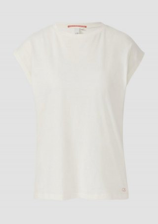 s.Oliver T-Shirt mit leicht überschnittenen Schultern - creme