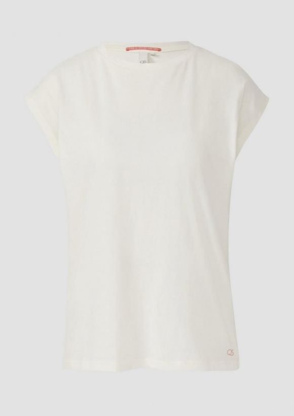 s.Oliver T-Shirt mit leicht überschnittenen Schultern - creme